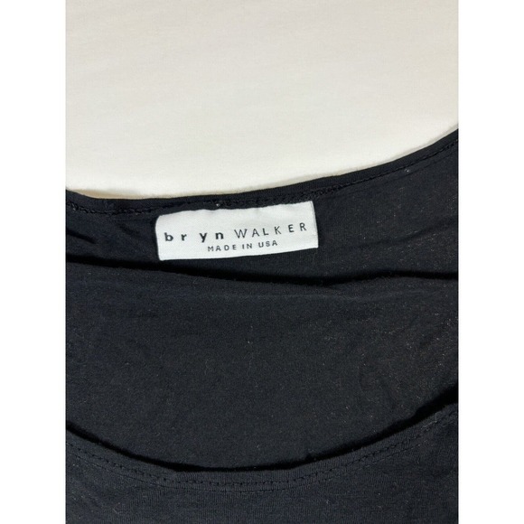 Bryn Walker Dress Black Small Long Sleeve Fit & Flare Scoop Neck Asymmetrical - Picture 3 of 10